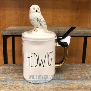 Rae Dunn Harry Potter Single Sided HEDWIG Mug With Owl Topper